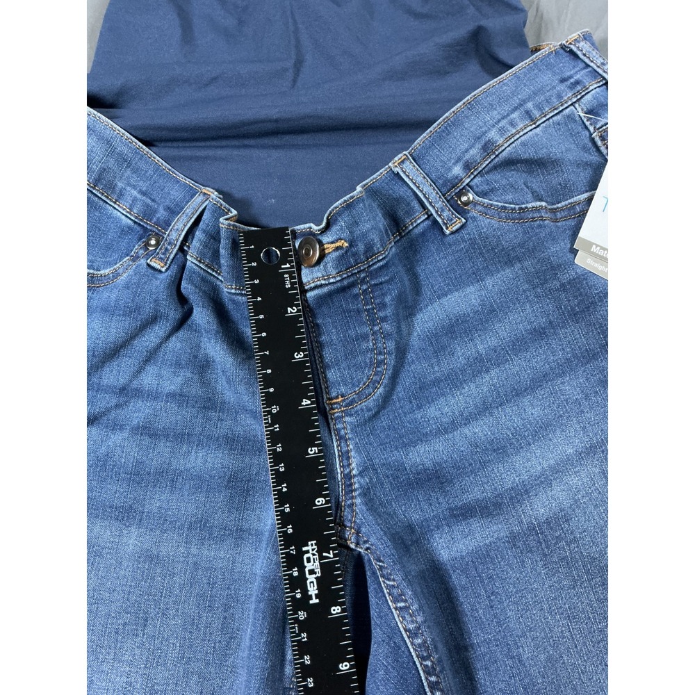 Time and Tru Womens Maternity Straight Leg Jeans‎ Blue Medium Wash Small 4-6 NWT - Picture 4 of 12